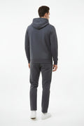 CALVIN KLEIN HOODIE GRIS OSCURO LOGO AZUL CLARO CON BLANCO