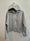 CALVIN KLEIN SEQUIN LOGO PO HOODIE GRIS CLARO MUJER