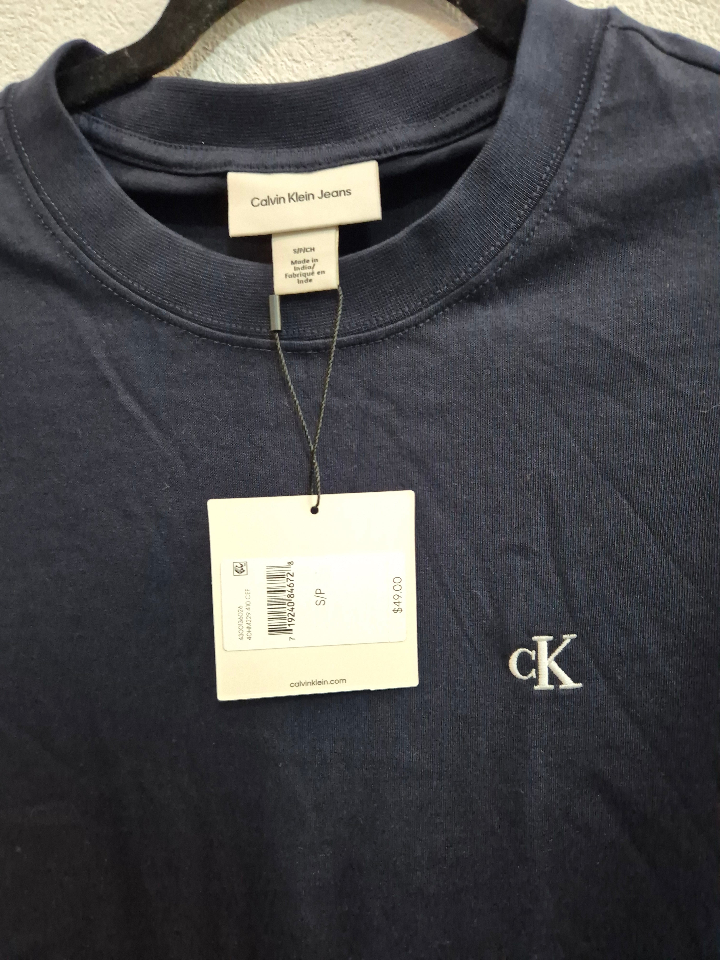 Calvin Klein SHORT SLEEVE RELAXED MONOGRAM TSHIRT BLUE NAVY